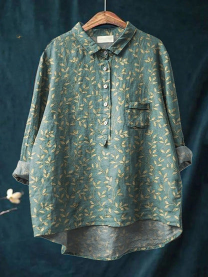 Sienna™ | Timeless Printed Linen Blouse