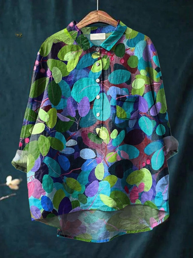 Vivia™ | Timeless Printed Linen Blouse