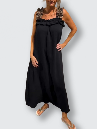 DESIRAY | ELEGANT SUMMER DRESS WITH LEOPARD STRAPS