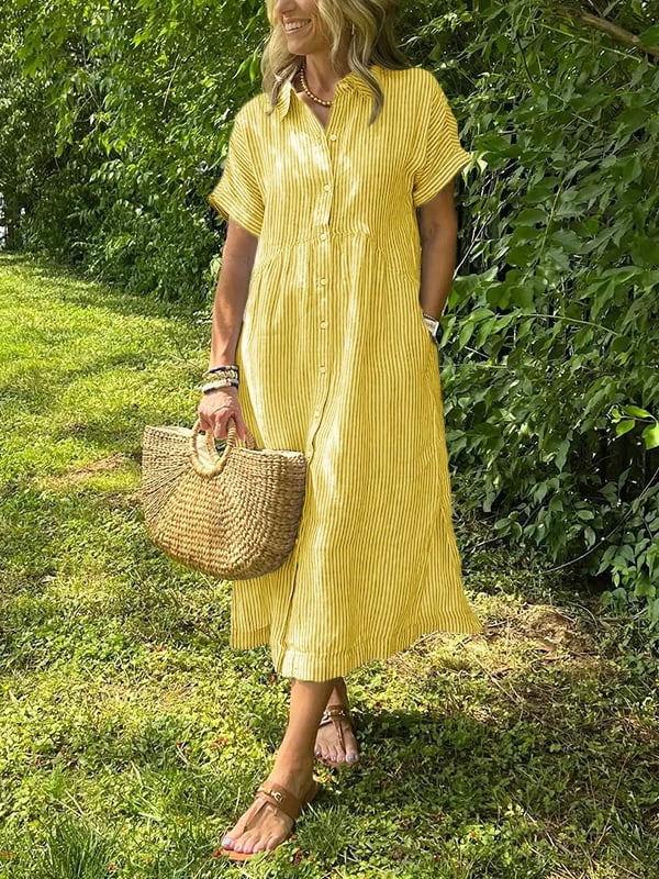 GAYLE | STRIPED DRESS WITH POCKETS