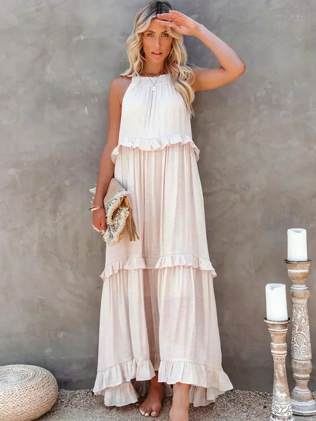 ANNETA | ELEGANT DRESS WITH FRILLS