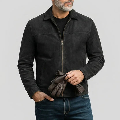 Suede Zip-Up Jacket