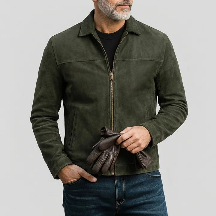 Suede Zip-Up Jacket