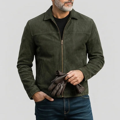 Suede Zip-Up Jacket