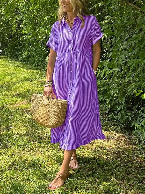 GAYLE | STRIPED DRESS WITH POCKETS
