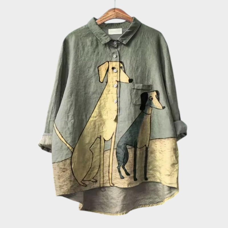 Palmira™ | Timeless Printed Linen Blouse