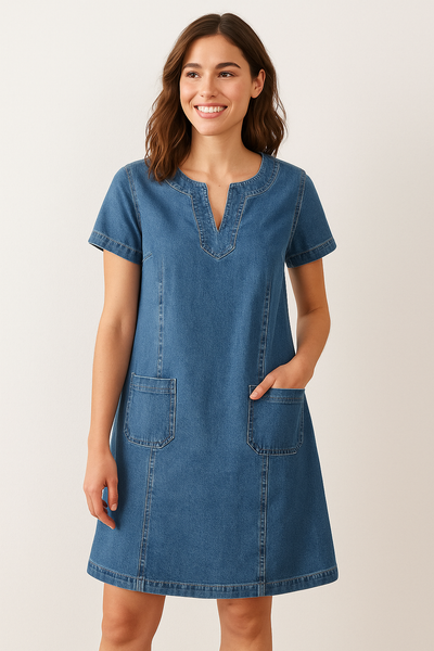ISEYA | SOFT DENIM-LOOK DRESS