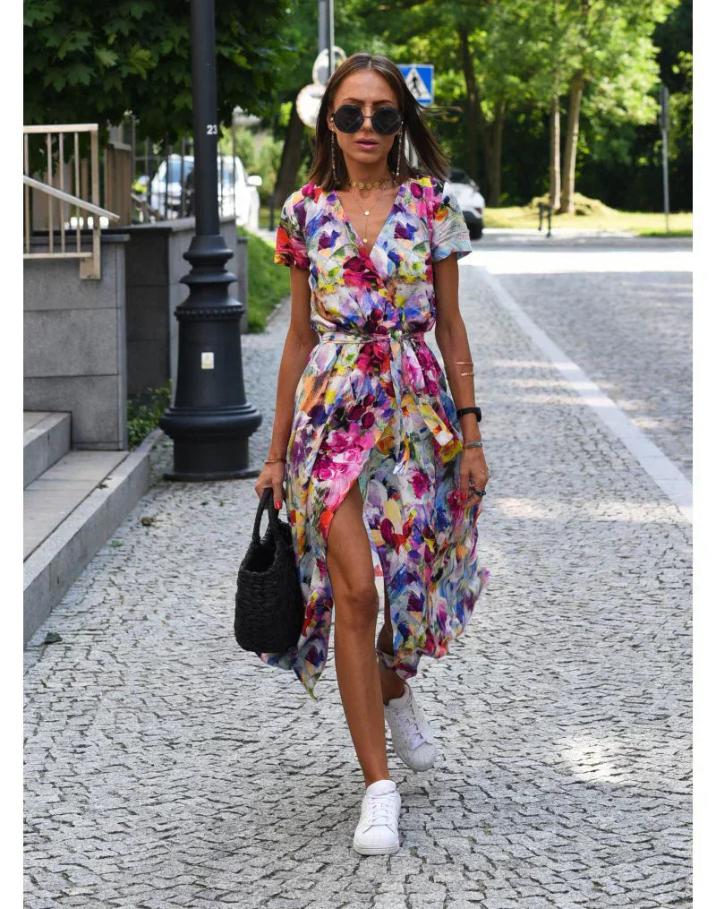ELVINA | ELEGANT V-NECK DRESS