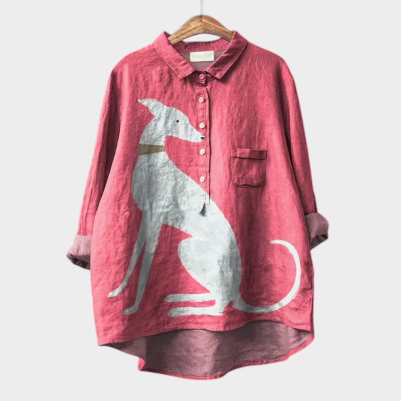 Palmira™ | Timeless Printed Linen Blouse