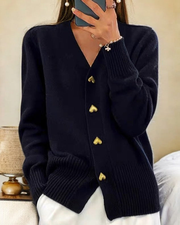 Maison Bennett™  | Elegant Heart Button Cardigan