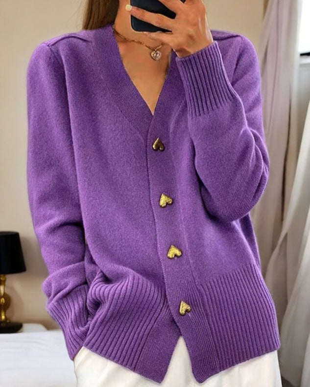Maison Bennett™  | Elegant Heart Button Cardigan