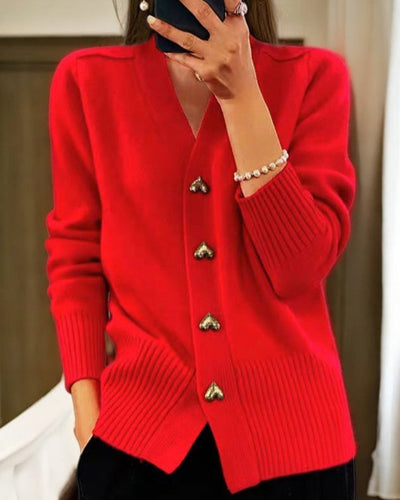 Maison Bennett™  | Elegant Heart Button Cardigan